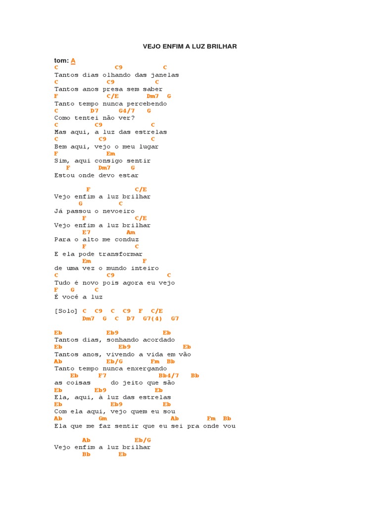 Vejo Enfim A Luz Brilhar PDF