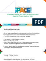 Planetary regolith and sulfur as a construction material