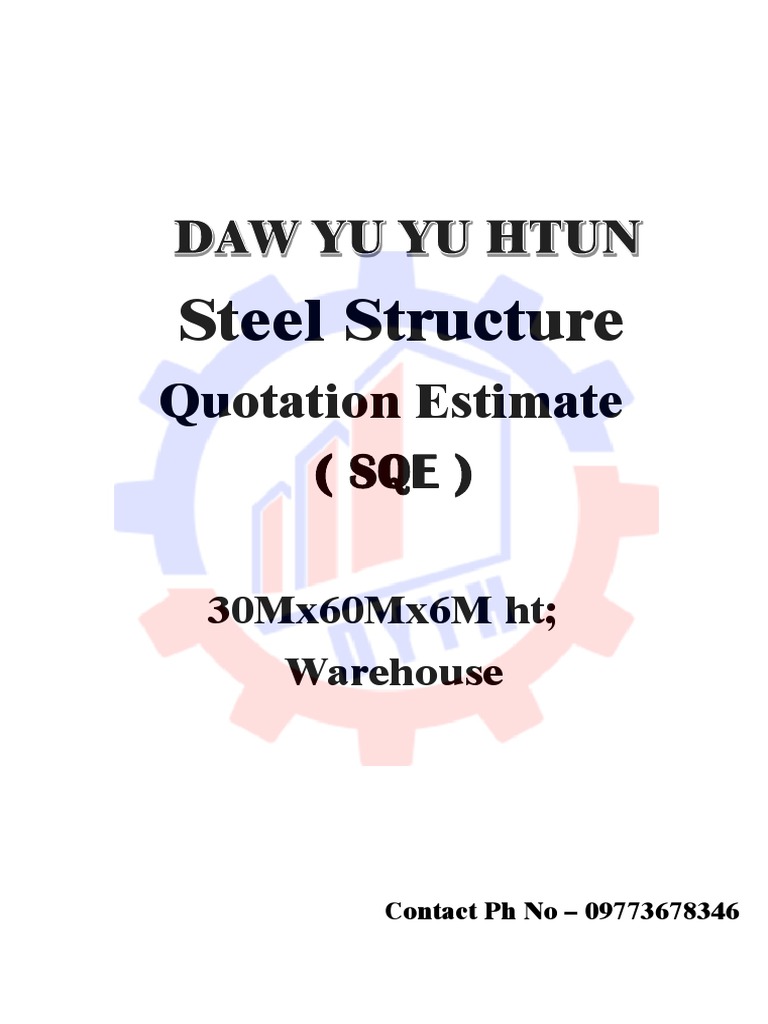 Steel Structure: Quotation Estimate (Sqe) | PDF