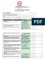 Safety Seal Certification Checklist: (DILG As Issuing Authority)