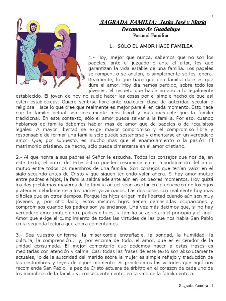 Amor y unidad en la Sagrada Familia | PDF | María, madre de Jesús | Amor