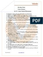 Revision Notes Class 8 Science Chapter 15 - Some Natural Phenomena