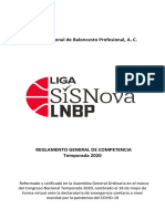 Reglamento General de Competencia Liga Sisnova LNBP