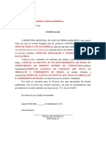 Notificação de descumprimento de contrato por empresa