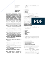 Taller Final de Lectoescritura Comprensión de Texto