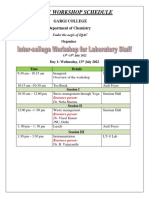 3 Day Chemistry Workshop Schedule