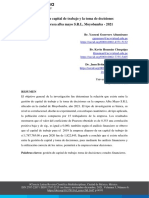 Gestión capital trabajo toma decisiones empresa Alba Mayo