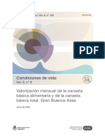 Canasta Básica y Canasta Alimentaria de Junio 2022 - Informe Del INDEC