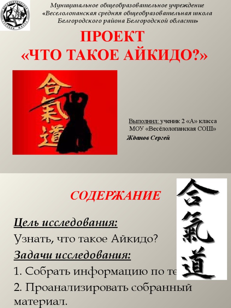 Prezentatsiya Chto Takoe Aykido | PDF