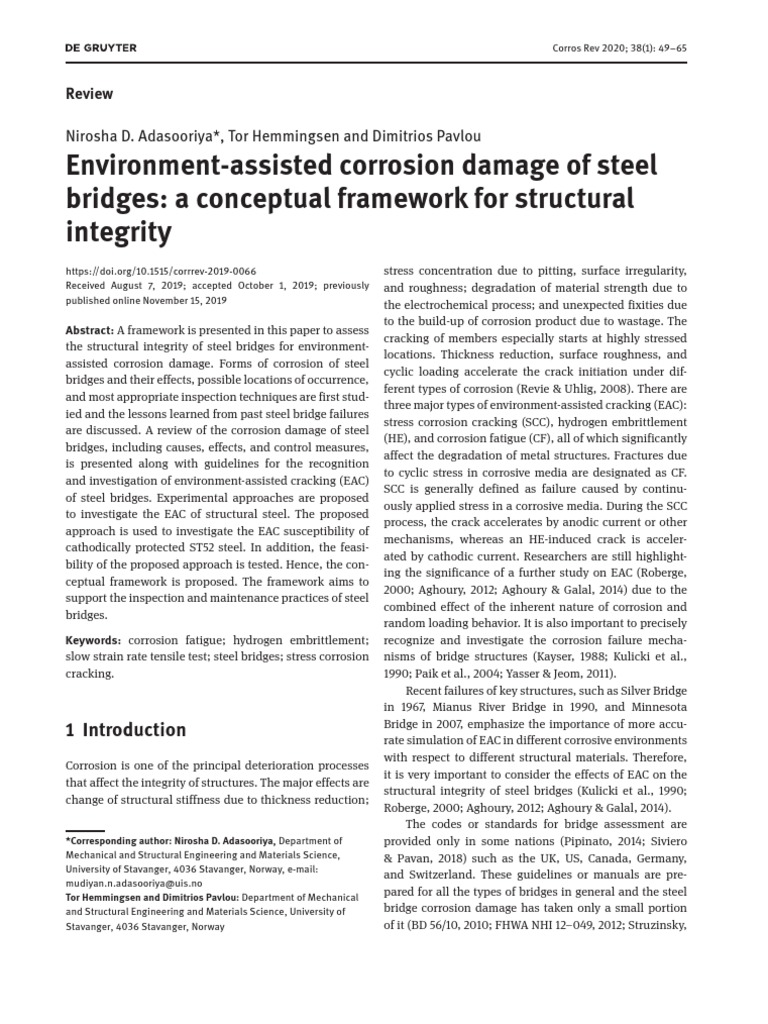Environment-Assisted Corrosion Damage of Steel Bridges - A Conceptual ...