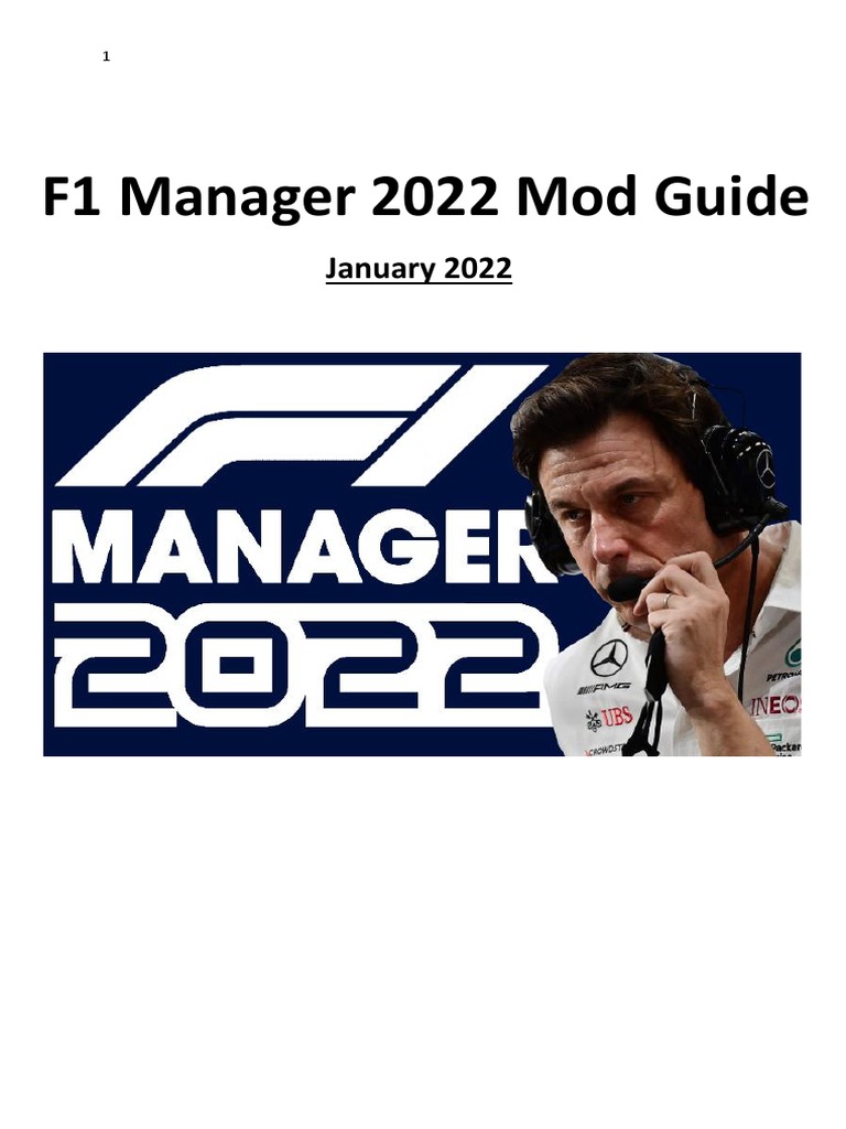 F1 Manager 2022 Mod Guide PDF Computer File Formula One