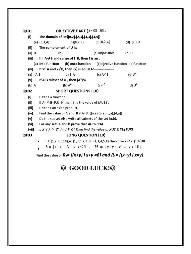 Sets and Function | PDF | Teaching Methods & Materials