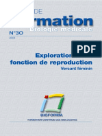 CAHIER DE N 3O 2004. Exploration de La Fonction de Reproduction Versant Féminin