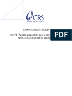 Catholic Relief Services HT2174 - Appel À Proposition Pour La Remise en État Et Renforcement Du SAEP de Balthazard