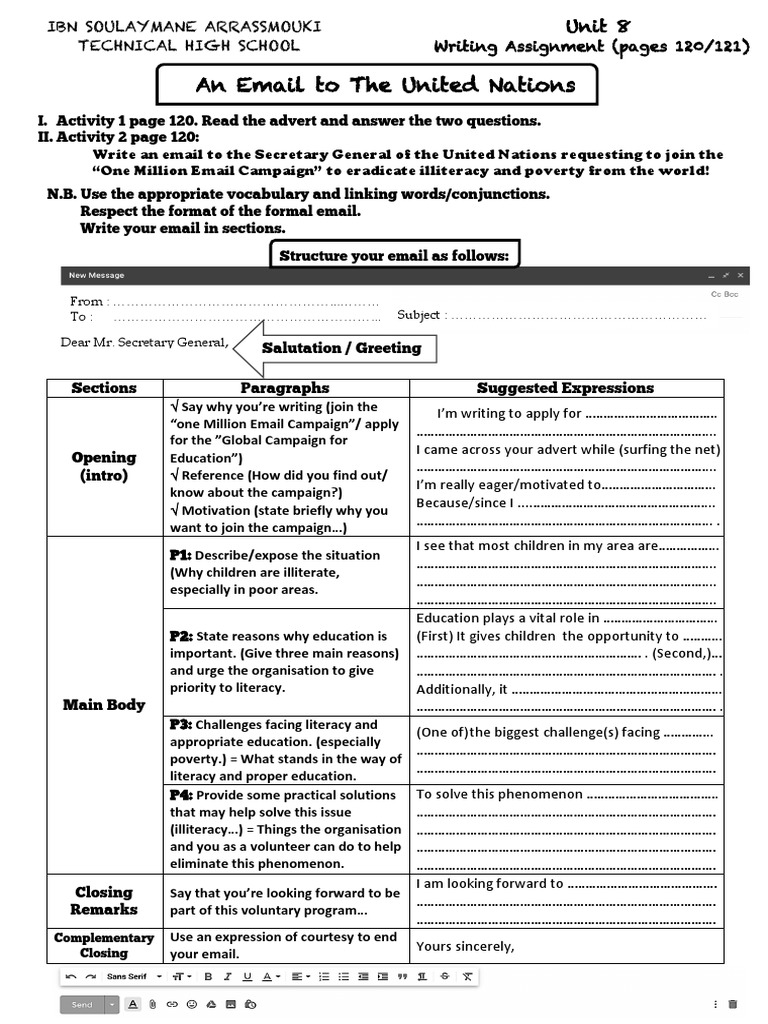 Writing a Formal Email to the UN | PDF | Communication