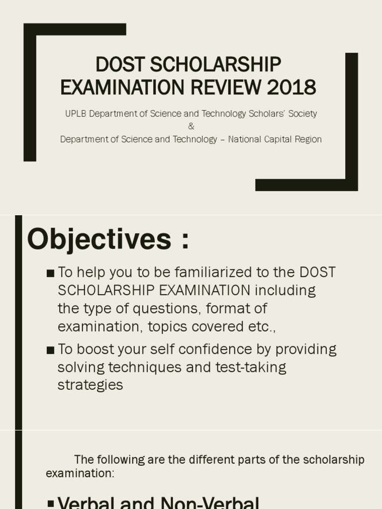 DOST Scholarship Exam Review 2018 | PDF | Test (Assessment) | Reason