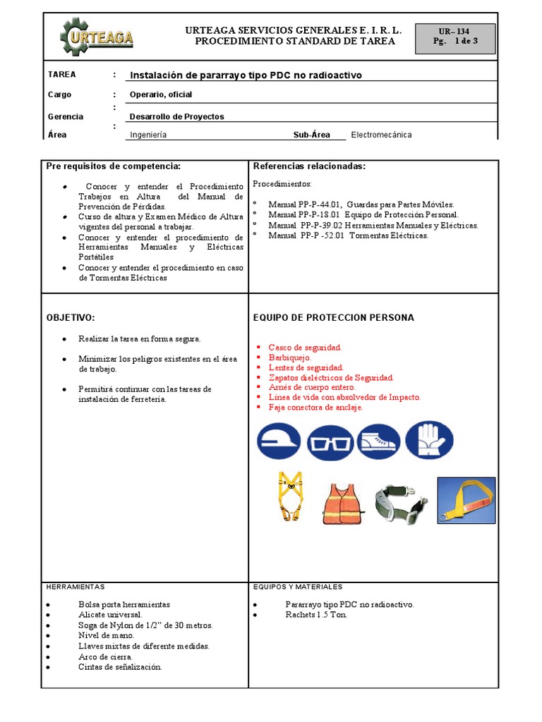 Instalacion de Pararrayo | PDF | Ingenieria Eléctrica | Bienes ...