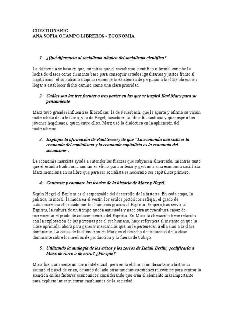 Comparativa de Teorías Económicas de Marx | PDF | Karl Marx | Ciclo ...