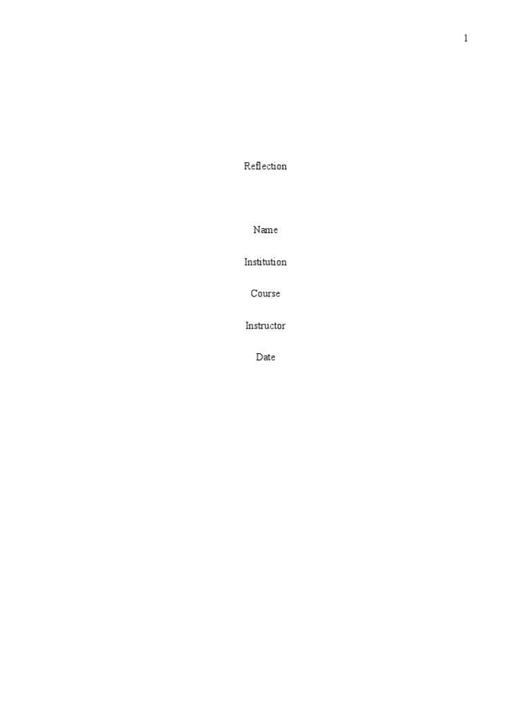 Reflection Edited | PDF