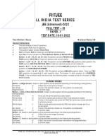 Aits Ft-3 Jee Adv Paper-1 18.01.2022 Solution+Qp