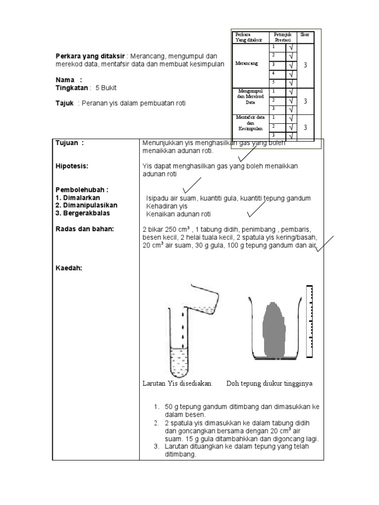 Kesan Yis Ke Atas Roti | PDF | Memasak, Makanan, & Anggur