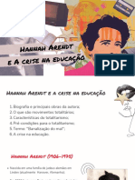 Hannah Arendt e Acrise Na Educação Moderna