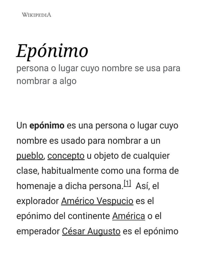Epónimo - Wikipedia, La Enciclopedia Libre | PDF | Ciencias sociales ...