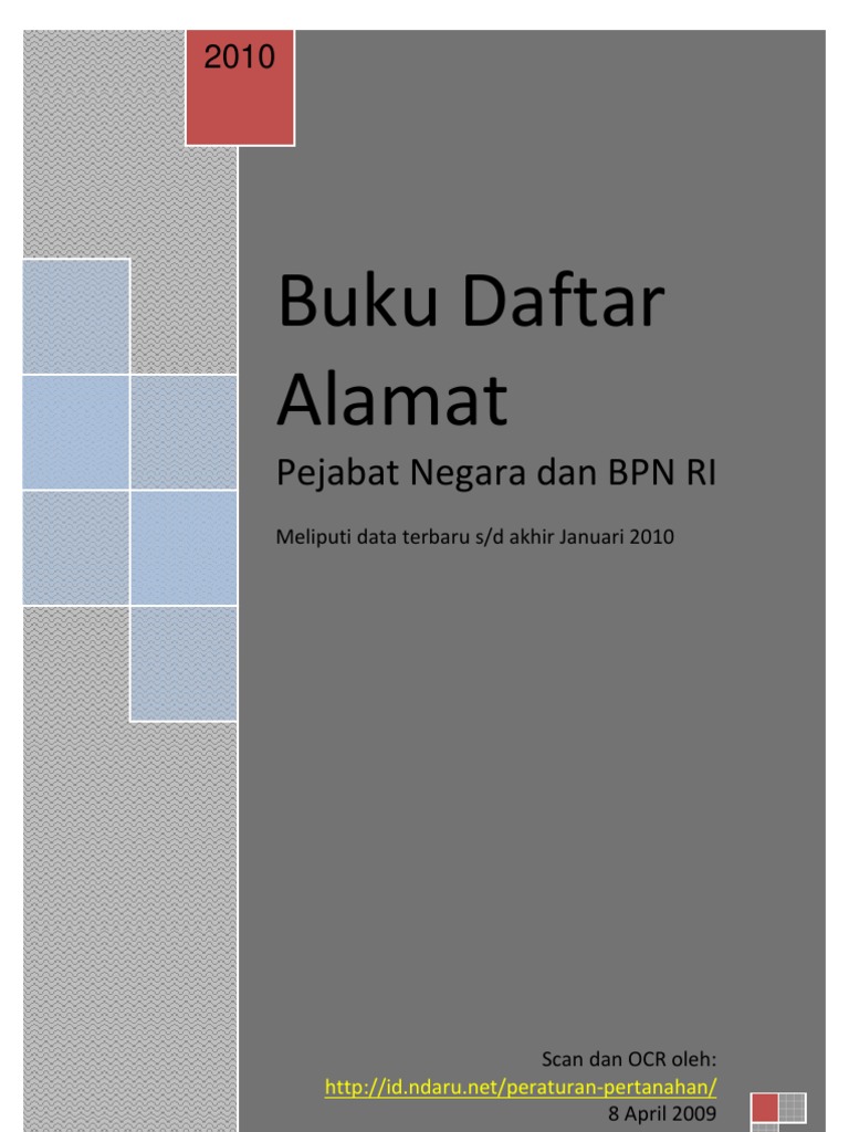 Buku Alamat BPN 2010 Biasa Buku Alamat BPN 2010 Biasa