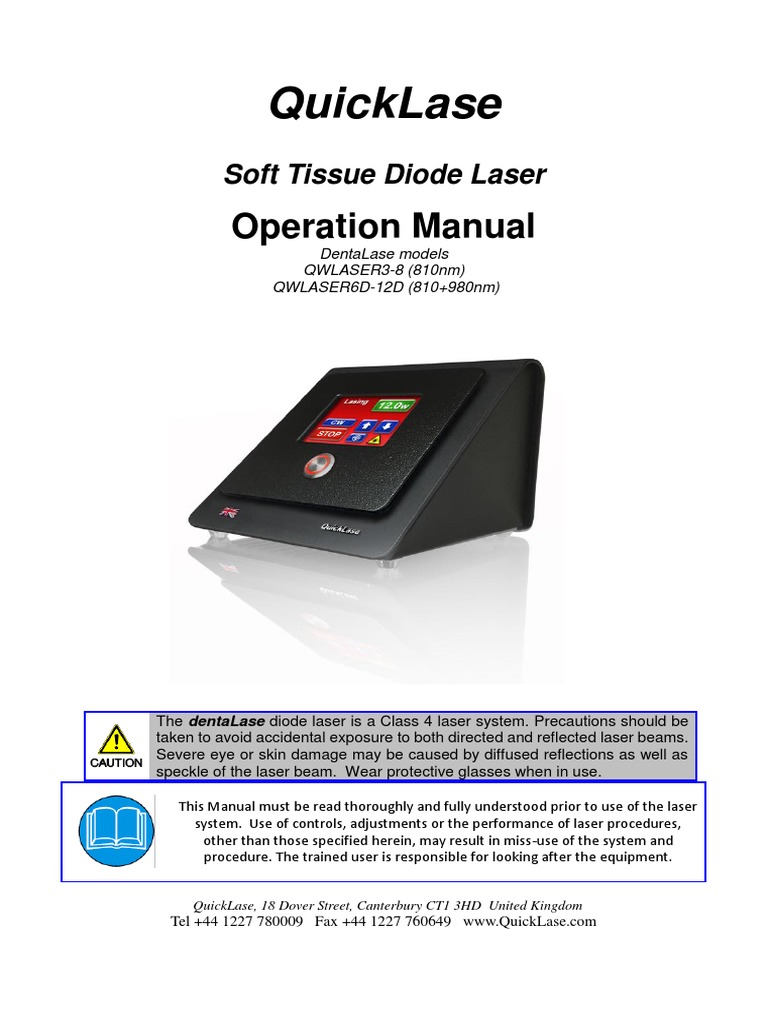 LaserQuicklasedentalasemanualv1.3230318 PDF Optical Fiber Laser