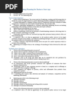 Quiz - Chapter 6 Marketing Planning For Business Start Ups