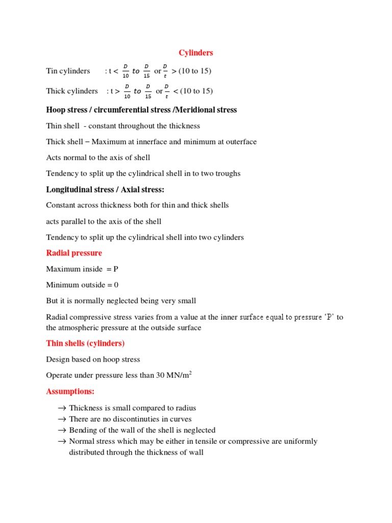 Analysis of Stresses in Thin and Thick Cylindrical and Spherical Shells ...