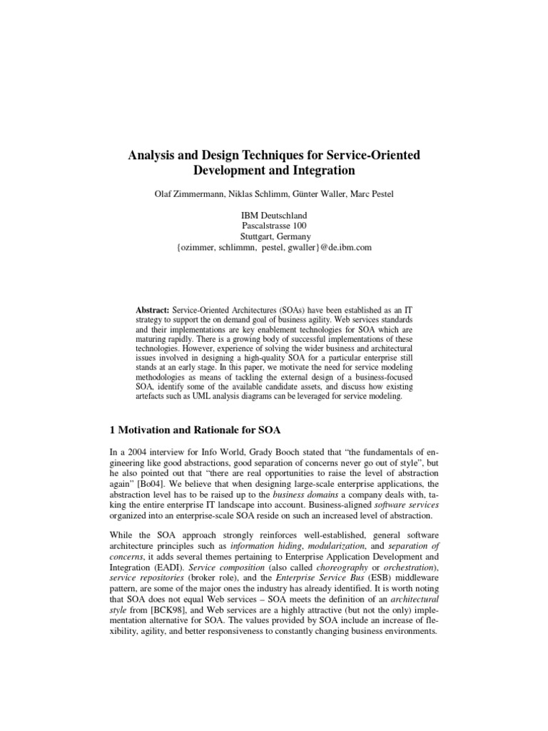 Service-Oriented Analysis Techniques | PDF | Service Oriented ...