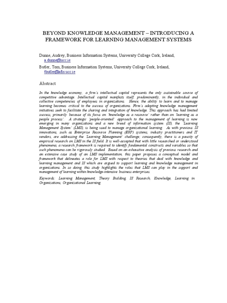 Learning Management Systems Framework | PDF | Competence (Human ...
