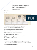 Lesson 5: Possessives and Articles. S H U Cách Và M o T . Theories: Possessives