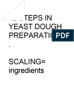 12 Steps in Yeast Dough Preparation1