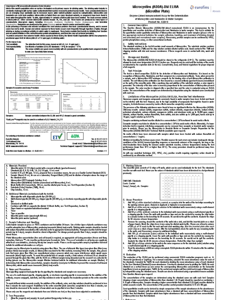 Product No. 522015 1. General Description | PDF | Elisa | Chemistry