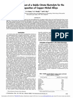 The Development of A Stable Citrate Electrolyte For The Electrodeposition of Copper Nickel Alloys