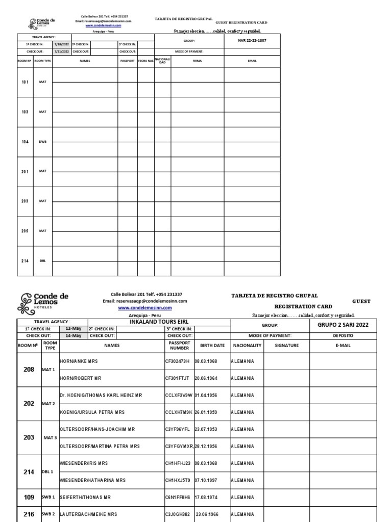 Formato Rooming List Grupal PDF