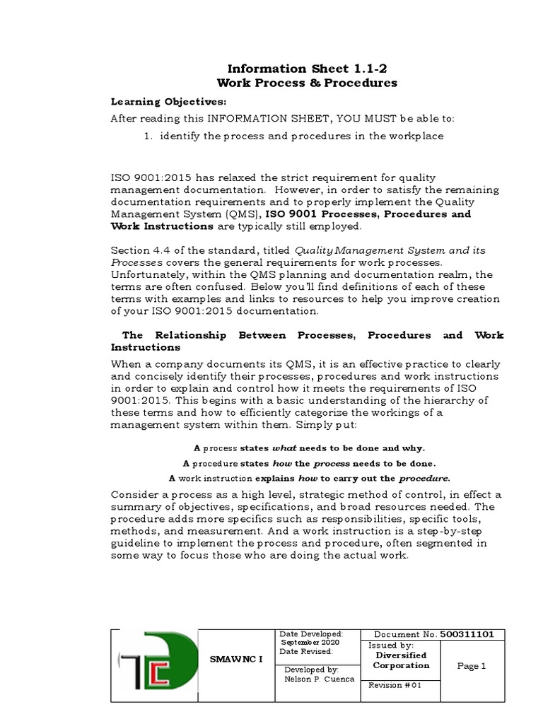 ISO 9001 Process and Procedure Guide | PDF | Quality Management System ...