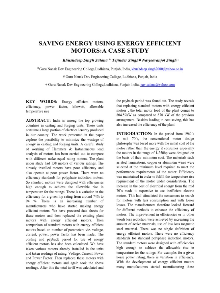 Case Study | PDF | Engines | Efficient Energy Use