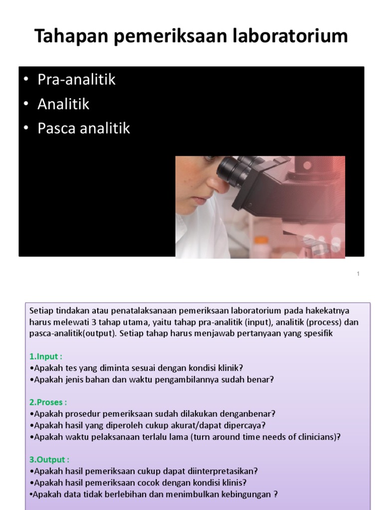 Tahapan Lab Pra Analitik Pasca Pdf
