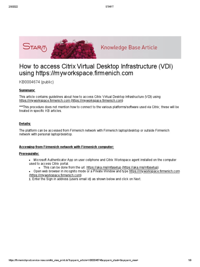 Access Citrix VDI via MyWorkspace Guide | PDF | Desktop Virtualization ...