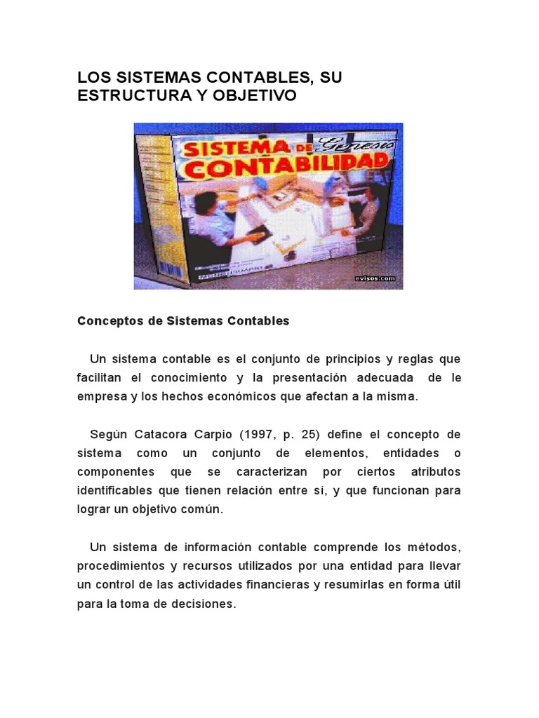 Estructura y Objetivos de Sistemas Contables | PDF | Contabilidad ...