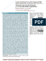 Effect of Internal Control On The Financial Performance of A Rwanda Public Organization