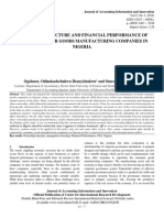 Ownership Structure and Financial Performance of Listed Consumer Goods Manufacturing Companies in Nigeria