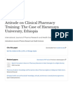 Attitude On Clinical Pharmacy Training: The Case of Haramaya University, Ethiopia