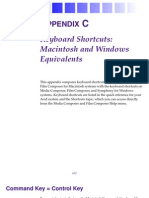 Keyboard Shortcuts: Macintosh and Windows Equivalents: Ppendix