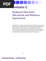 Keyboard Shortcuts: Macintosh and Windows Equivalents: Ppendix