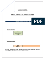 Assignment Basic Financial Management: Course Details