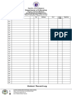 Dansolihon NHS Visitor's Record Log - Docx - Graduation - Docx - 61-90